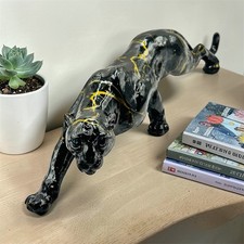 Black Leopard Resin Statue