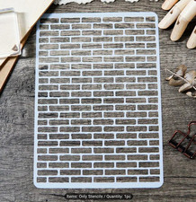 🇬🇧 BRICK STENCIL. Washable & Reusable. Painting Card making Scrap-booking