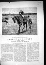 Old Print 1887 Story Illustration Saddle Sabre Horse Racing Jockey Smart 19th