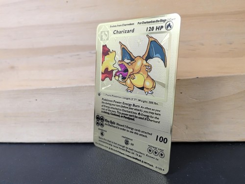 Metal gold card - card-, pokemon