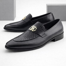 Handmade Men Black Crocodile