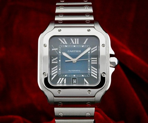 Cartier santos large blue - cartier, dial