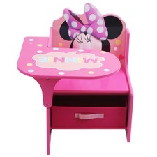 Minnie Mouse Chair Desk Storage Bin Kids Table Seat Study Furniture Pink Toddler