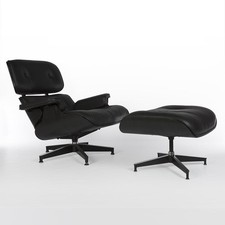Herman Miller Lounge Chair Special Edition All Black Original Eames Chair Set