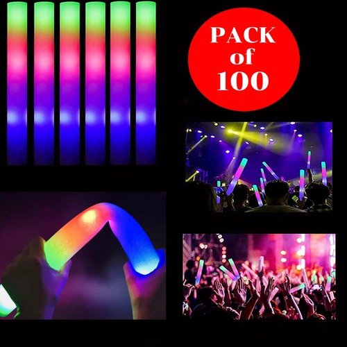 100x foam glow sticks premium - glow,