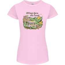 RVing Thru the Land RV Motorhome Camping Womens Petite Cut T-Shirt