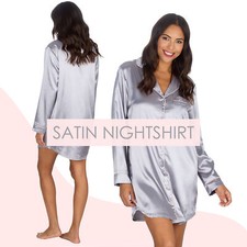 Ladies Luxury Satin Nightshirt