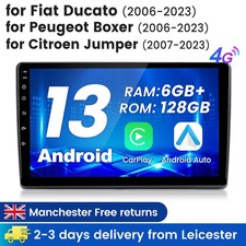 Android 14 Car Radio GPS Sat Nav For Citroen Relay Fiat Ducato 2007-2023 6+128GB