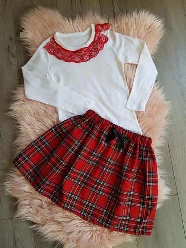 Girls handmade red tartan - handmade,
