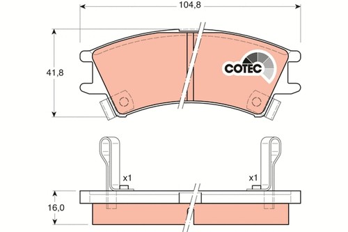 Front brake pad set - set,