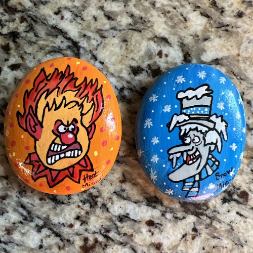 Hand painted rocks heat - rocks, ..