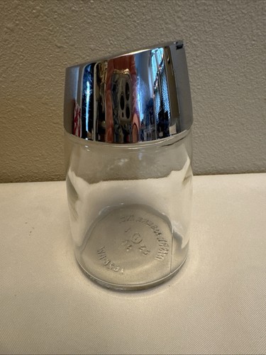 Vtg glass chrome sugar - &,
