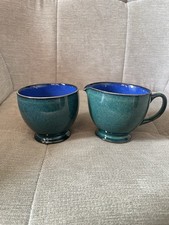 Denby Metz Milk Cream Jug And Open Sugar Bowl
