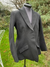 vtg 1930 ladies dk grey wool horse riding jacket hunt coat show 1920s goth prop