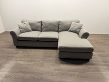 Lisbon Fabric Right-Hand Corner Chaise Sofa – Grey