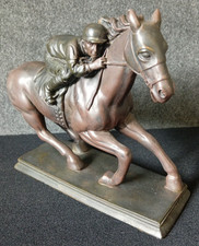 Bronze Effect Resin Race Horse