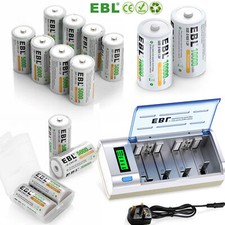 Rechargeable Batteries C D Size C D Cell NI-MH Pack / Battery Charger Lot