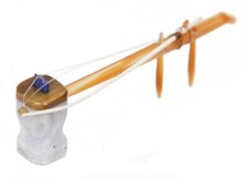 Vintage Chinese Carved Semi Precious Stone Miniature Musical Instrument Erhu