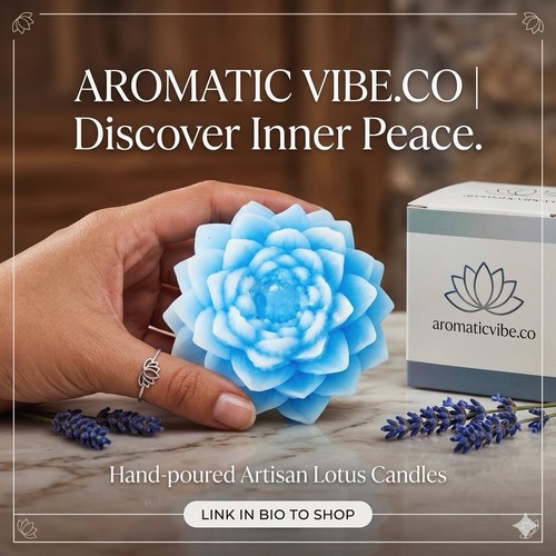 Homemade lotus candle with - lotus,