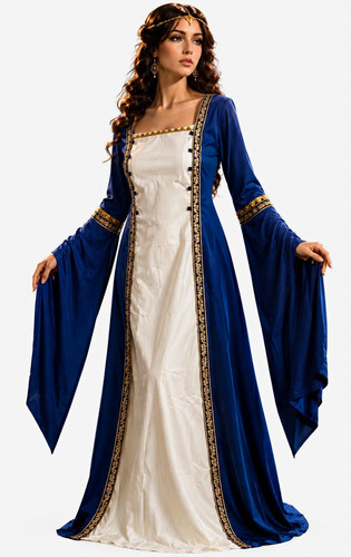 Women medieval blue white - medieval, &