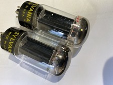 Sylvania 6L6GB Black Plate Vintage Valve Tubes 2off Used Tested Strong , Rare !
