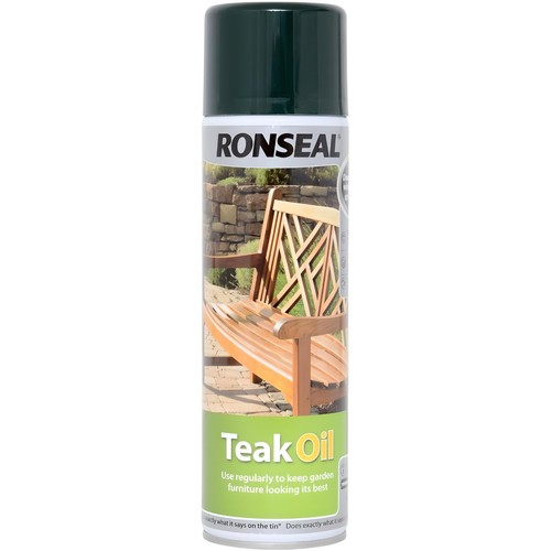 Ronseal teak oil 500ml aerosol - ronseal,