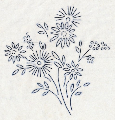 Vintage embroidery transfer - vintage,