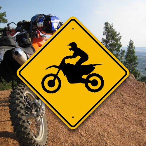 Dirt bike crossing sign - dirt, sign-