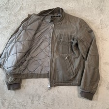 Barbour Wax Jacket Mens M Gray Quilted Dry Oil International Biker Cafe Racer