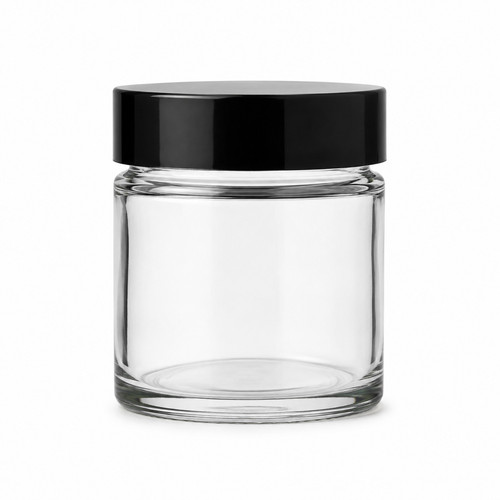 Clear glass cosmetic jars - clear,
