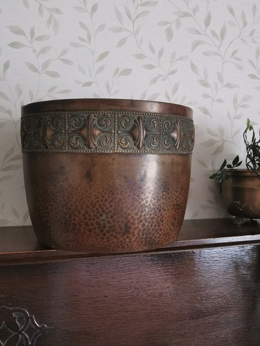 Antique large metal planter - metal,
