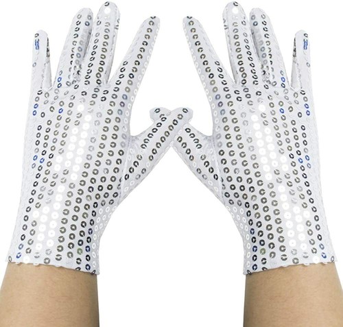 Pair silver white sequin - of,