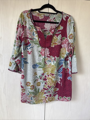 Linen mix tunic top - tunic, 18