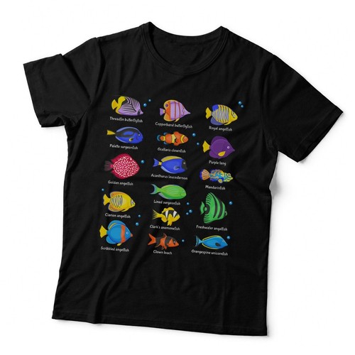 Types fishes shirt sea - of,