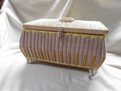 Vintage woven sewing - vintage, basket