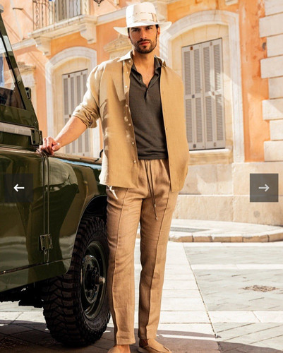 100 capri men pants - pants, linen