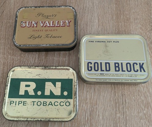 Vtg tobacco tins job lot - vtg, x3