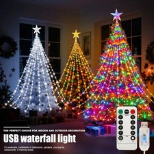 320 LED SHOOTING STAR WATERFALL LIGHT CHRISTMAS XMAS TREE HANGING FAIRY LIGHTS