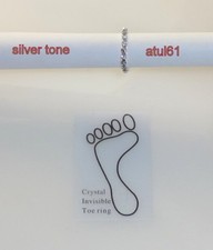 Toe Ring Diamante Crystal Stretchy/Stretch/Silver Colour Fashion Jewellery