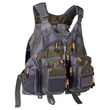 Breathable Metal Detecting Breathable Fly Fishing Vest Adjustable Grey 