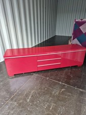 RED IKEA BESTA BURS HIGH GLOSS FINISH TV UNIT/STAND WITH HIGH STORAGE CAPACITY 
