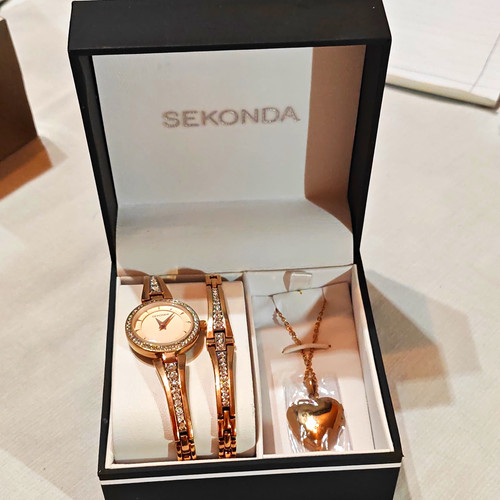Sekonda rose gold plated watch - gold,
