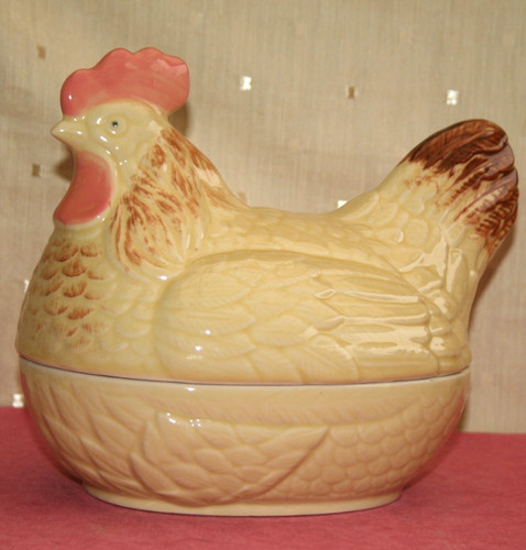 Vintage ceramic chicken egg - ceramic,