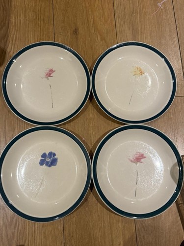 Set plates with painted - of, 4