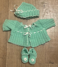 Vintage Hand Knit Crochet Baby