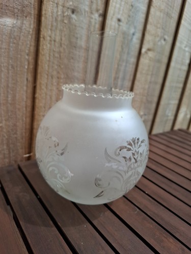 Vintage clear glass hurricane - glass,