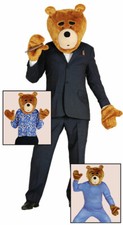 Adult Ted Teddy Bear Overhead Mask Head And Gloves Fancy Dress Costume Accessory