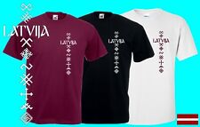 Latvian style Latvija Mens Patriotic Davana Gift Top Latvia t shirt Krekls