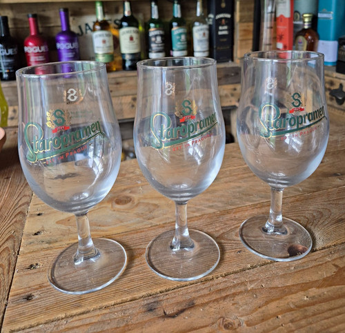 Staropramen stemmed pint beer - stemmed,