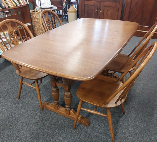 Ercol dining table and - 4, fleur